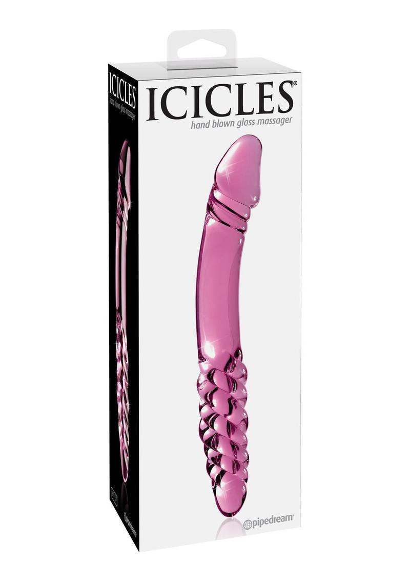 Icicles No. 57 Double-Sided Textured Glass Double Dildo