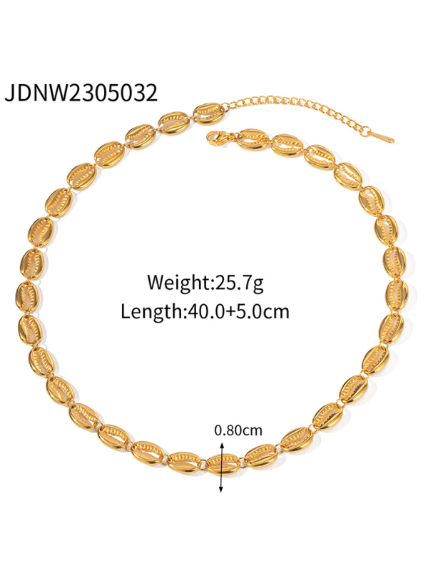 Modern summer beach style fashion ocean metal shell necklace