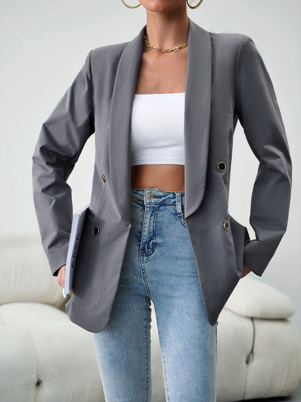 Women's Double-Breasted Blazer Jacket - Professional - Multiple Colors