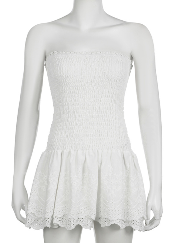 Modern sexy hollow cake skirt tube top dress