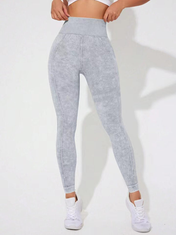 Modern washed frosted peach hip trousers tights sports trousers leggings