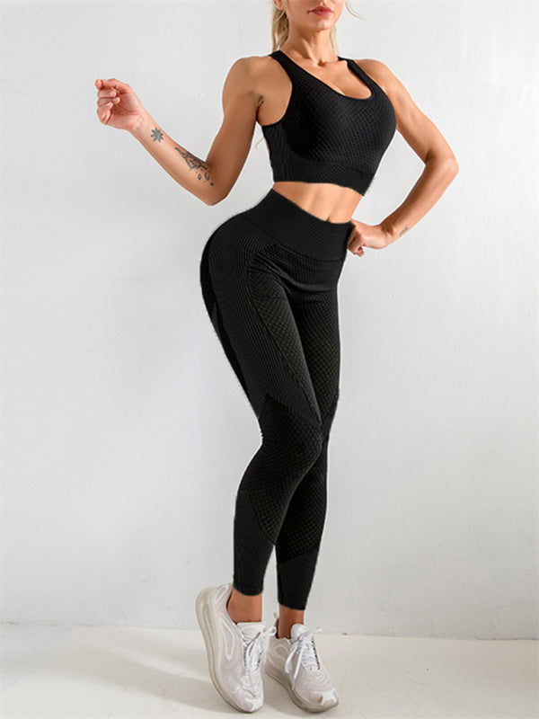 Women's Halter Neck Yoga Tank Top & High Waist Leggings Set