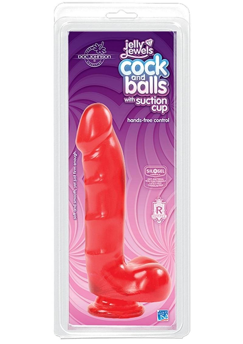 Jelly Jewels Cock and Balls Realistic Dildo by Doc Johnson
