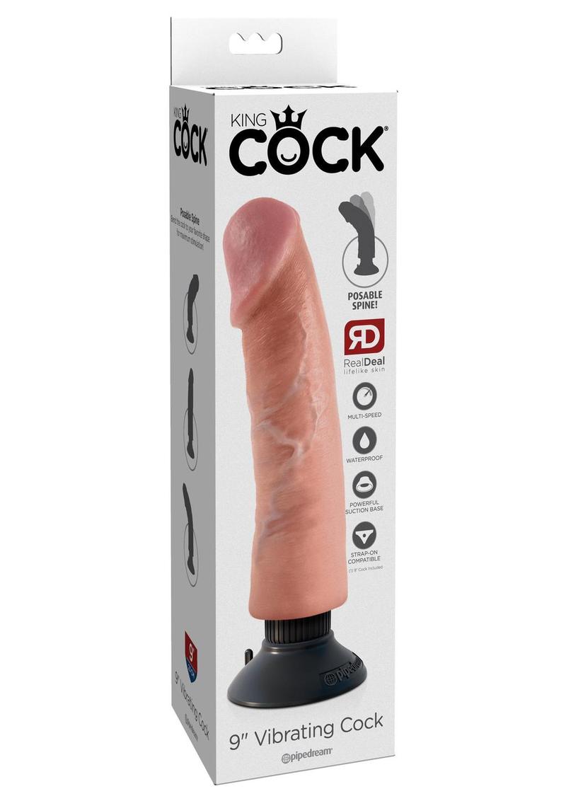King Cock Vibrating Dildo with Suction Base RealDeal Lifelike Skin