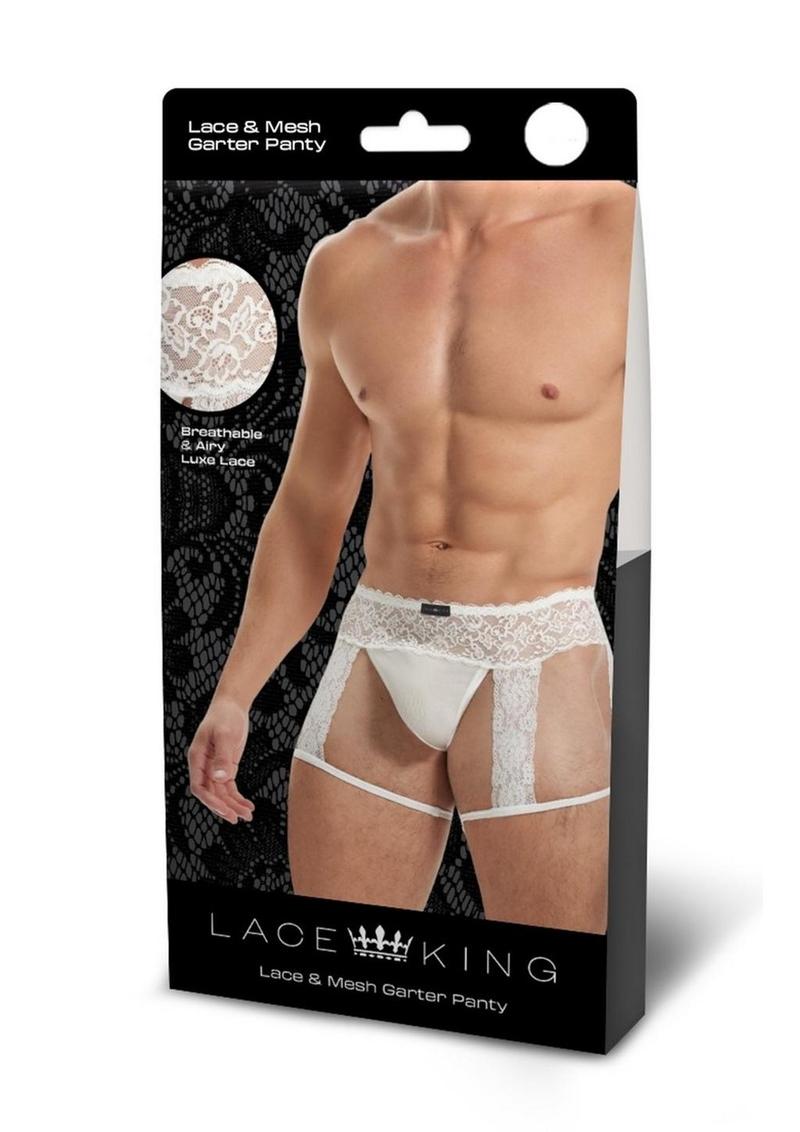 Lace King Men’s Lace And Mesh Garter Panty Seductive Lingerie