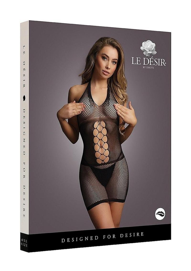 Le Désir Peek A-Boo Fishnet Dress Alluring Open
