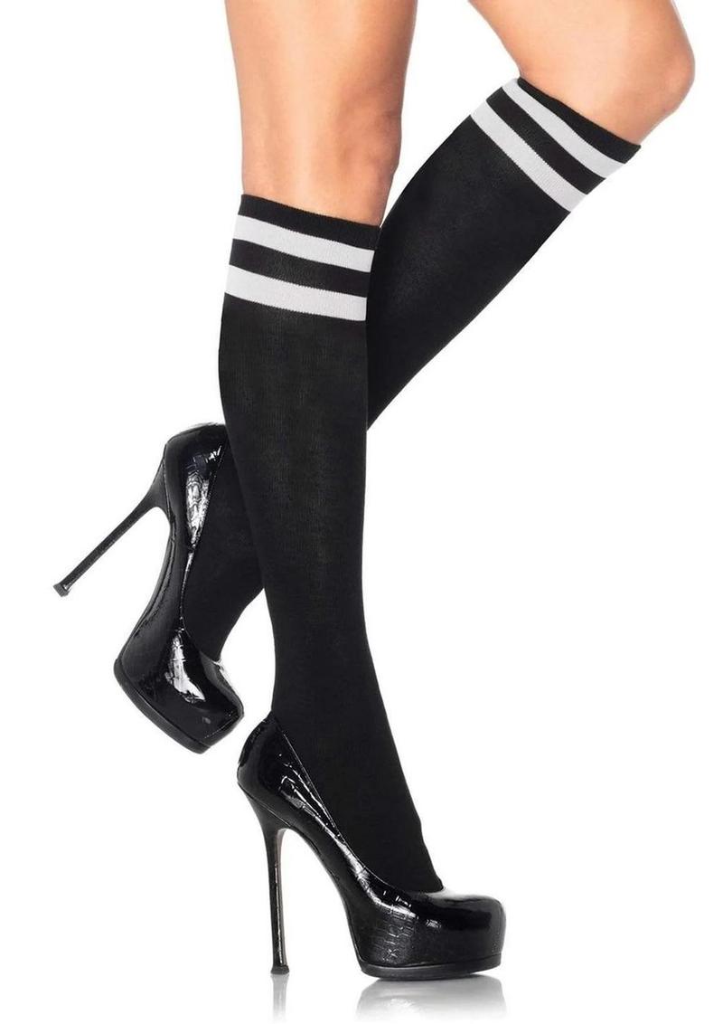 Leg Avenue Athletic Knee-High Socks With Striped Bands
