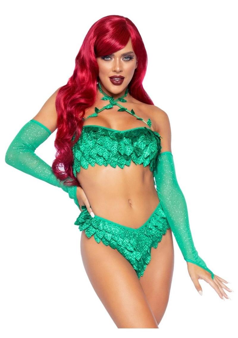 Leg Avenue Poison Temptress Leafy Halter Panty