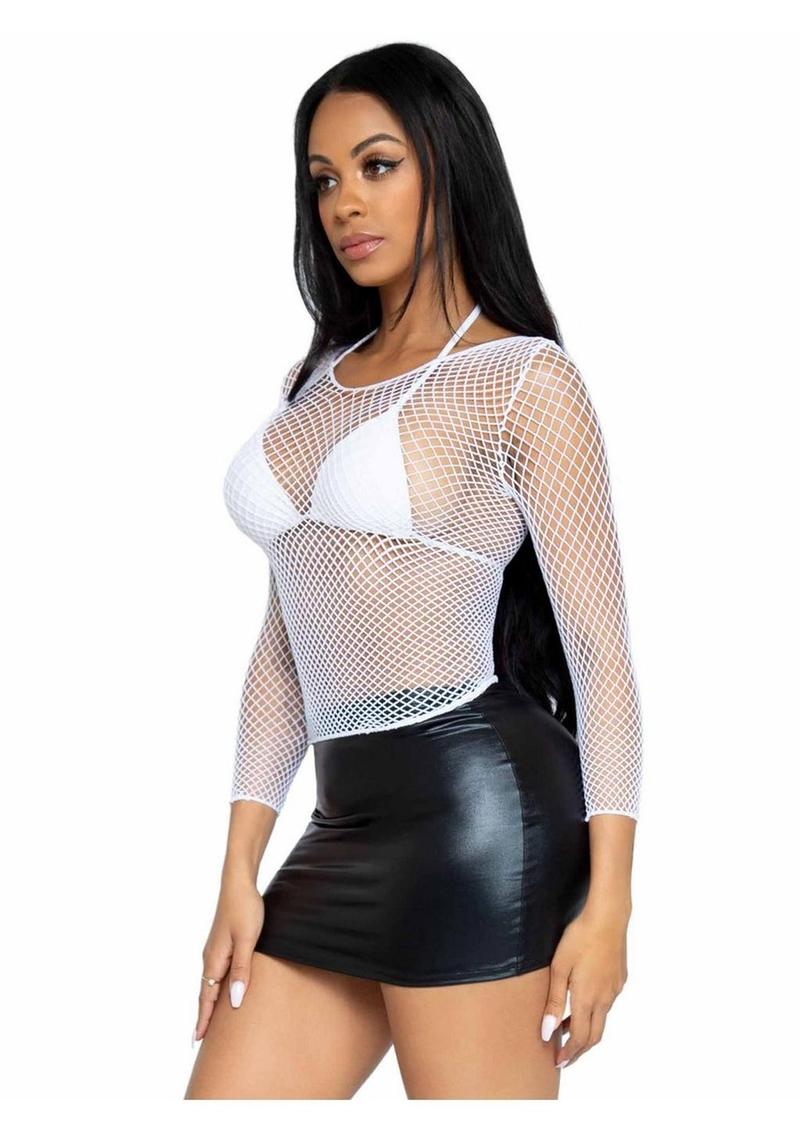 Leg Avenue Spandex Long-Sleeved Industrial Net Shirt