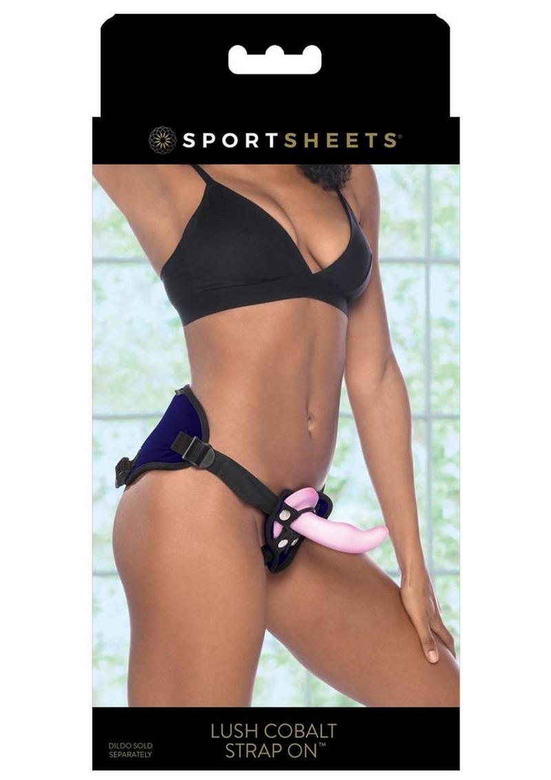 Sportsheets Lush Cobalt Strap-On Velvet Harness with O-Ring