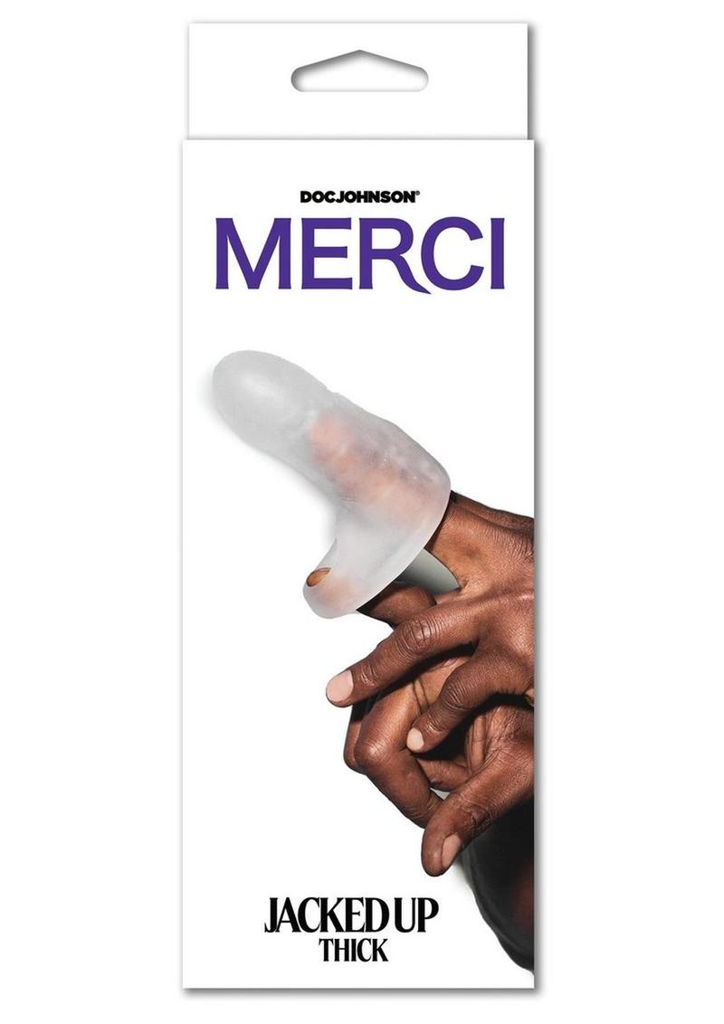Merci Jacked Up Thick Frosted Silicone Finger Extender