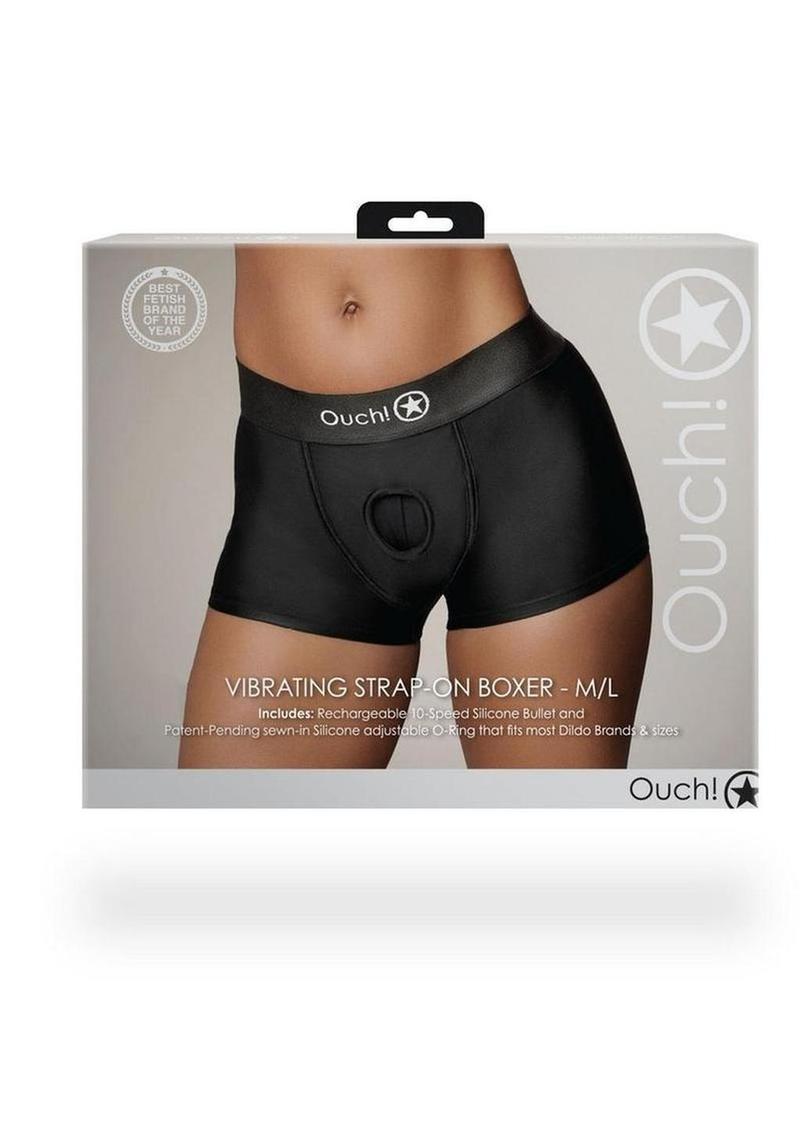 Ouch! Vibrating Strap-On Panty Harness With Open Back