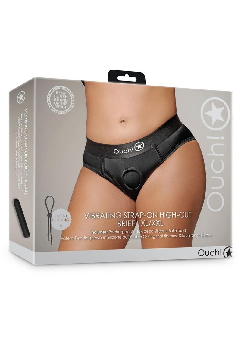 Vibrating Strap-On High Cut Brief With Rechargeable Bullet