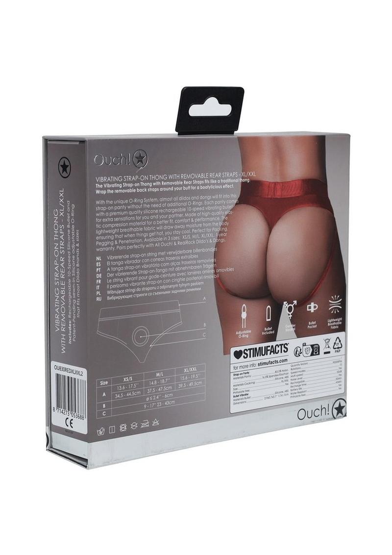 Ouch! Vibrating Strap-On Thong With Rechargeable Bullet