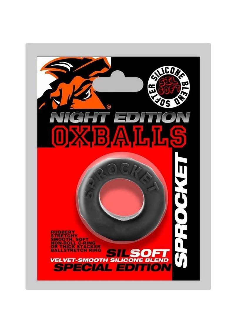Oxballs SPROCKET Night Edition Cockring Stretchy Velvet Sil-Soft Ring