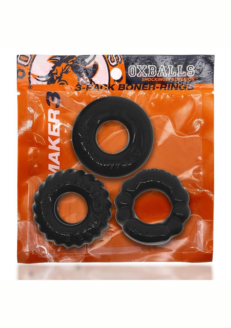 Oxballs BonerMaker 3-Pack Cock Ring Kit For Increased Stamina