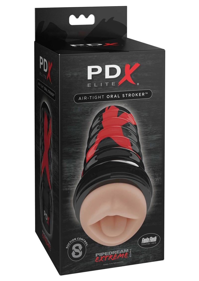 PDX Elite Air-Tight Oral Realistic Mouth Stroker