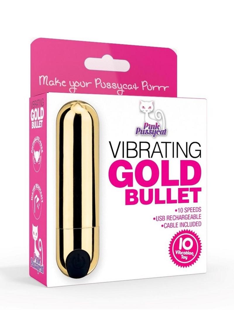 Pink Pussycat Vibrating Gold Bullet