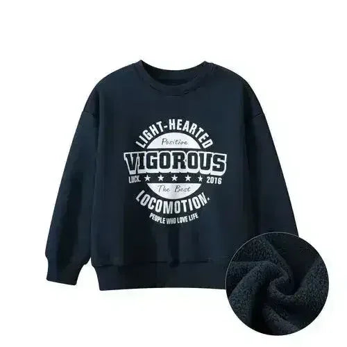 Arrival Fleece-lined Pullover Hoodie with Letter Design for Big Boys