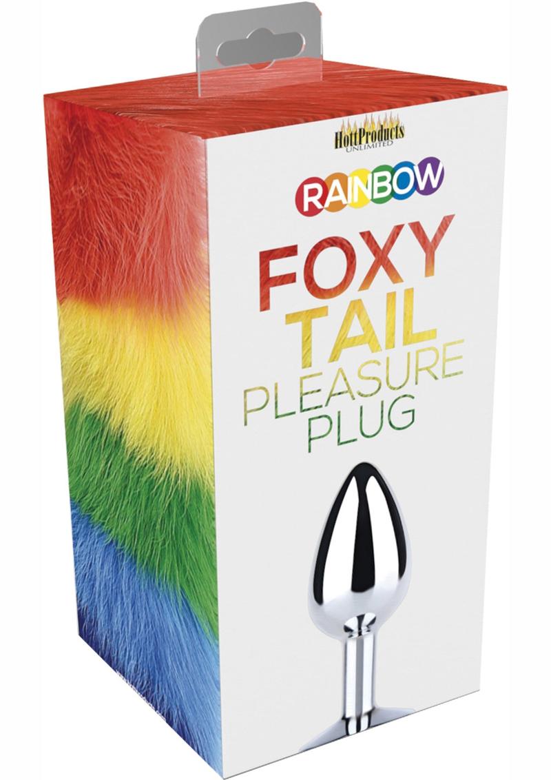 Rainbow Foxy Tail Pleasure Plug Stainless Steel Butt Plug-Fur Tail