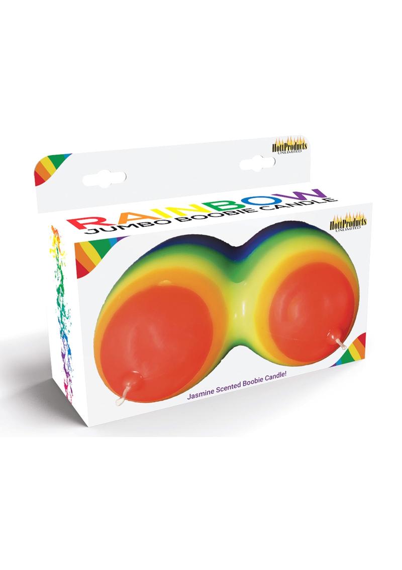 Rainbow Jumbo Boobie Candle Jasmine Scented Fun Party Gift for Adults