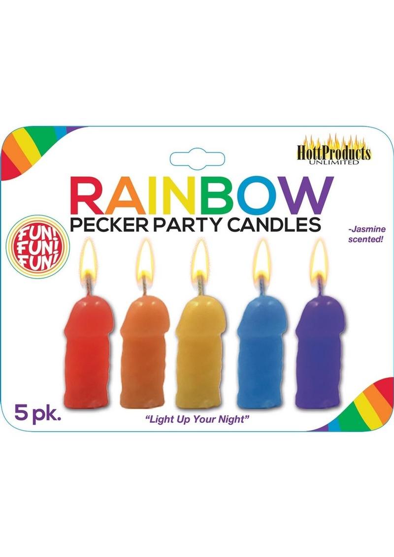 Rainbow Pecker Party Candles Jasmine Scented Fun Adult Celebration