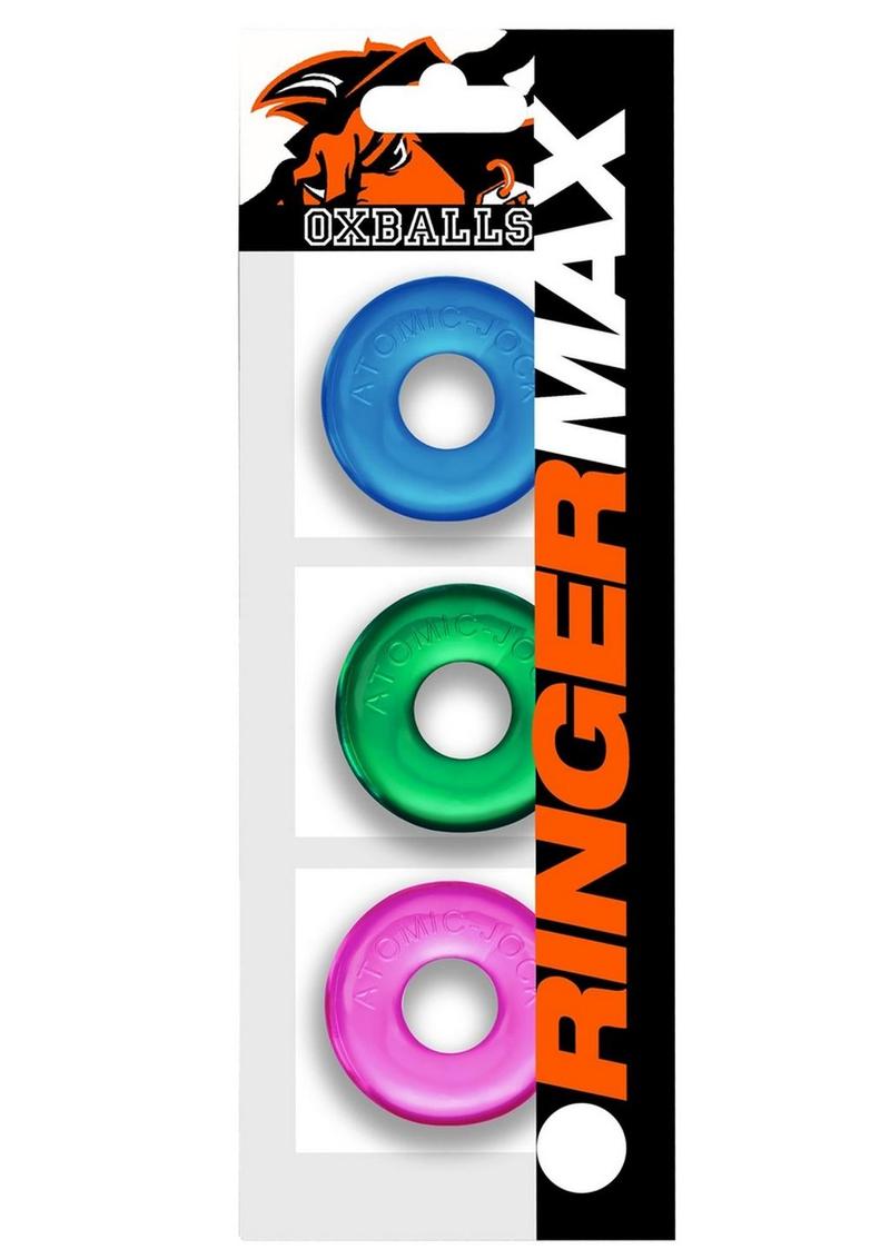 OXBALLS Ringer Max Cock Ring 3-Pack Neon Assorted Colors
