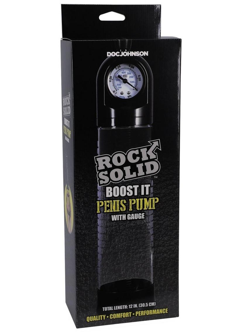 Doc Johnson Rock Solid Boost It Penis Pump with Gauge