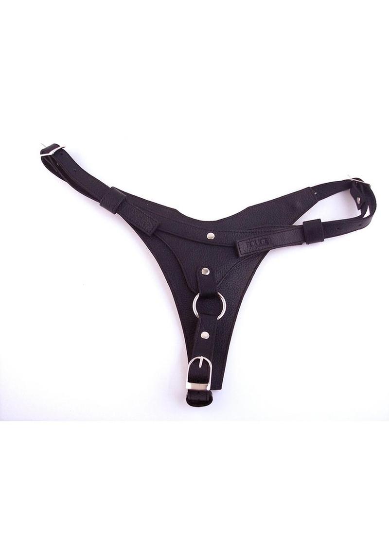 Rouge Leather Female Dildo Harness Adjustable Strap-On for Comfort