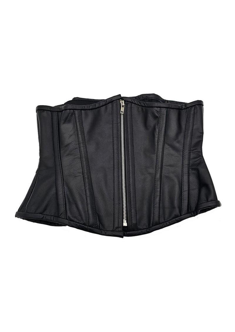 Rouge Leather Corset - Zipper Front