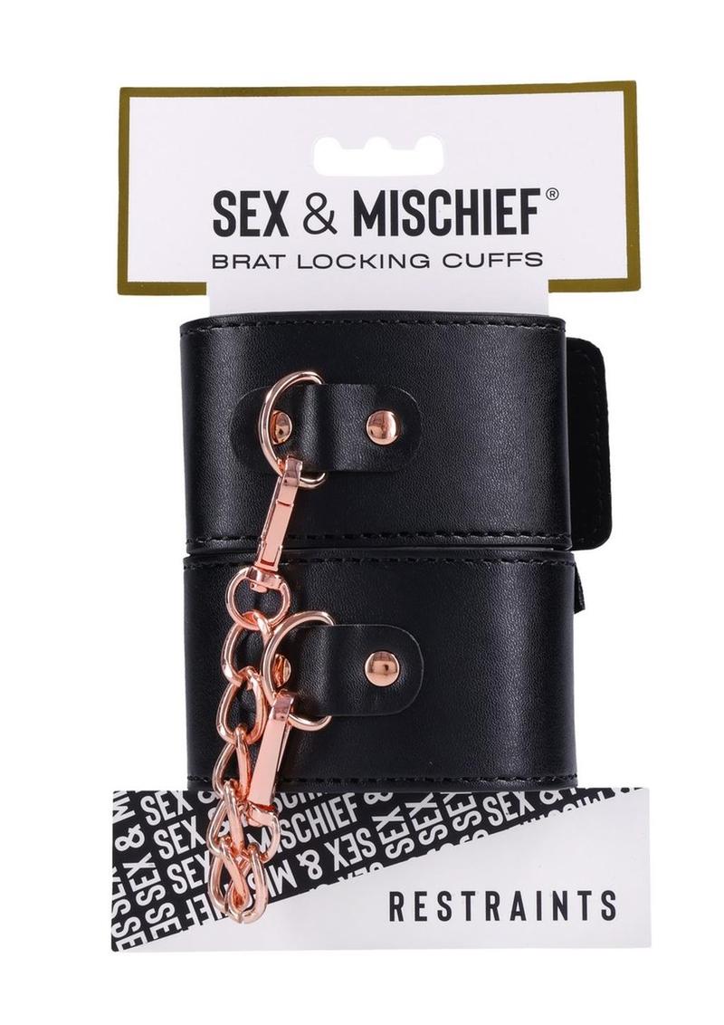 Sex & Mischief Brat Locking Cuffs with Rose Gold Accents