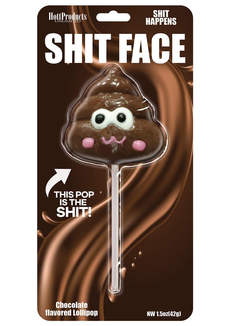 Shit Face Chocolate Flavored Lollipop For Fun Poop Pop