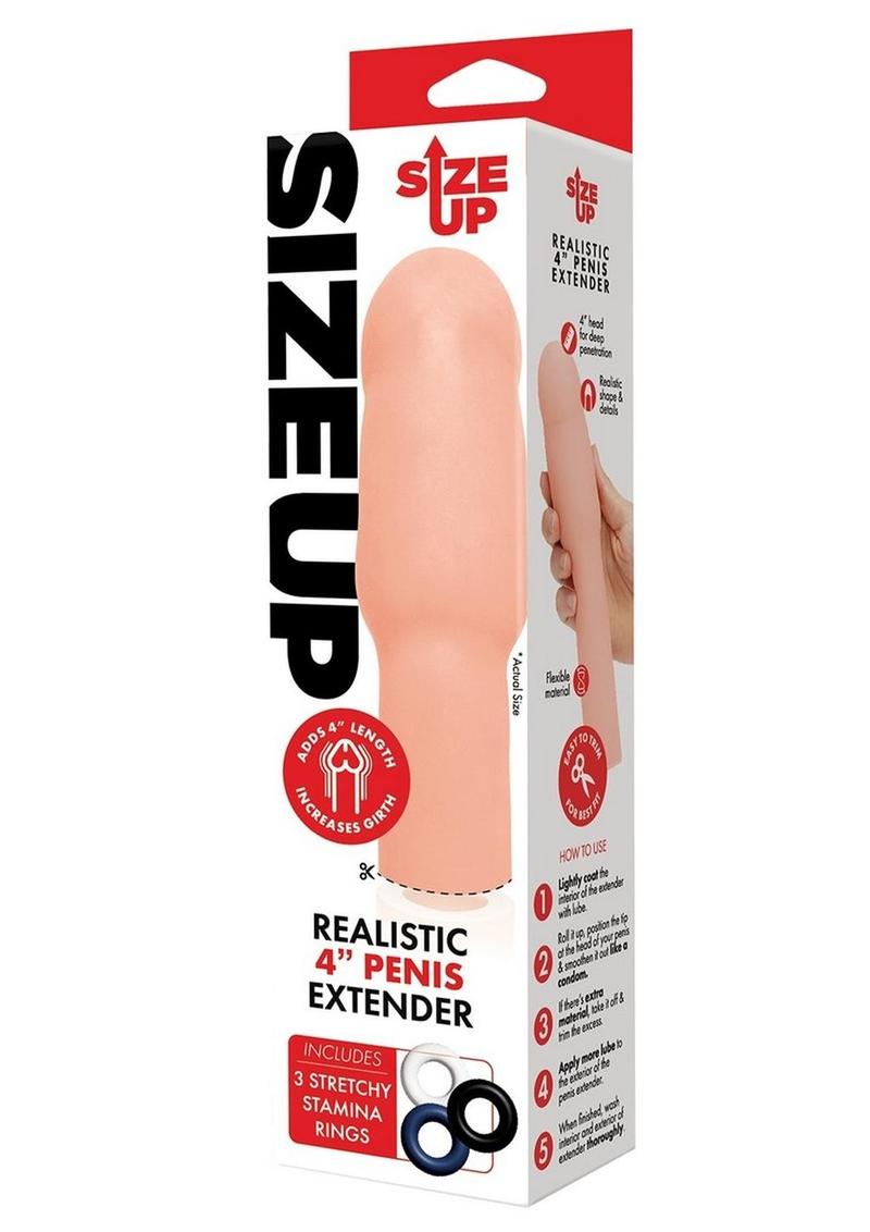 Size Up Realistic Penis Extender Vanilla with Stamina Rings