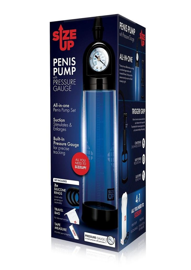 Size Up All-in-One Penis Pump with Pressure Gauge Enlargement Set