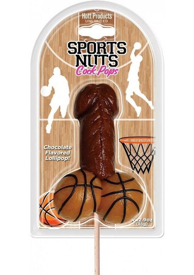 Sports Nuts Cock Pop Chocolate Flavored Lollipop Basketball Design