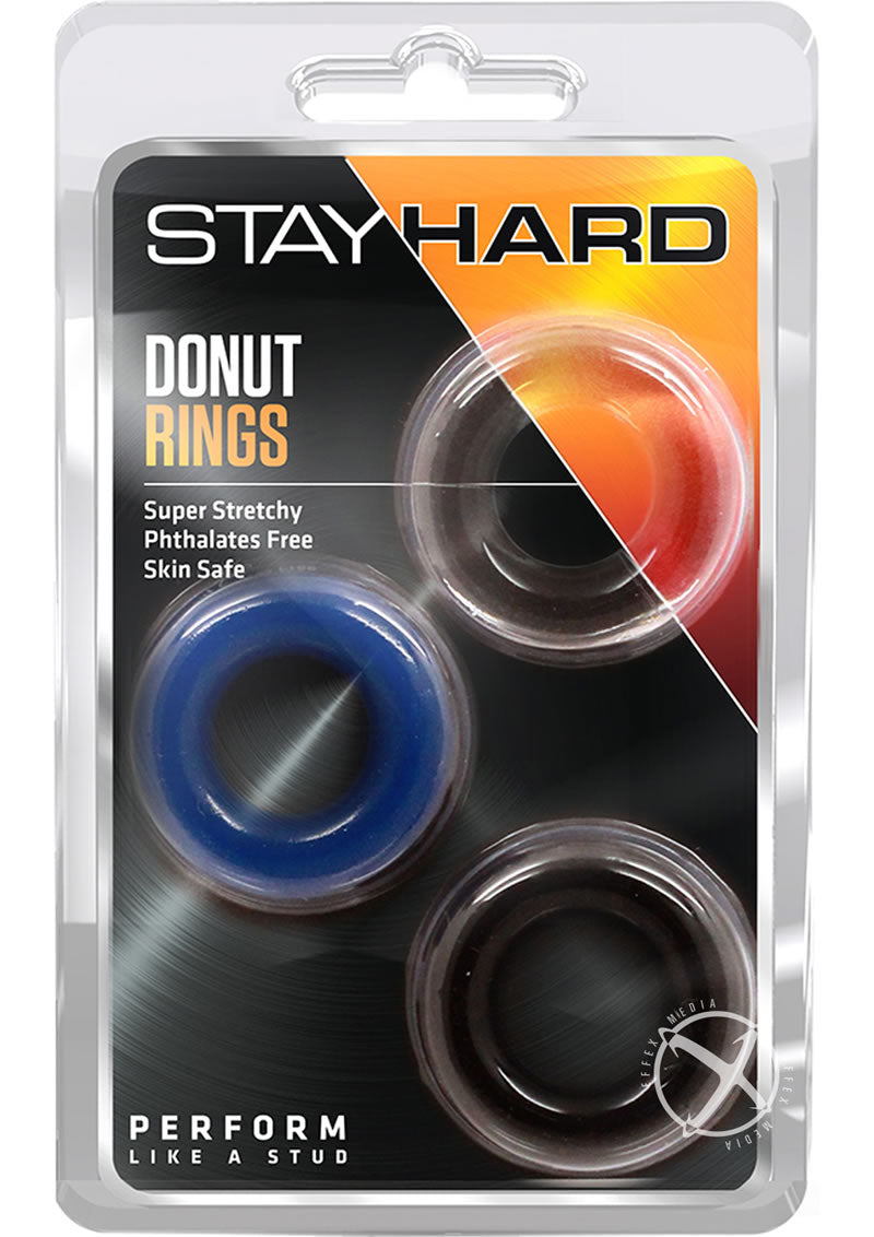 Stay Hard Donut Rings Assorted 3-Pack Super Stretchy And Skin Safe