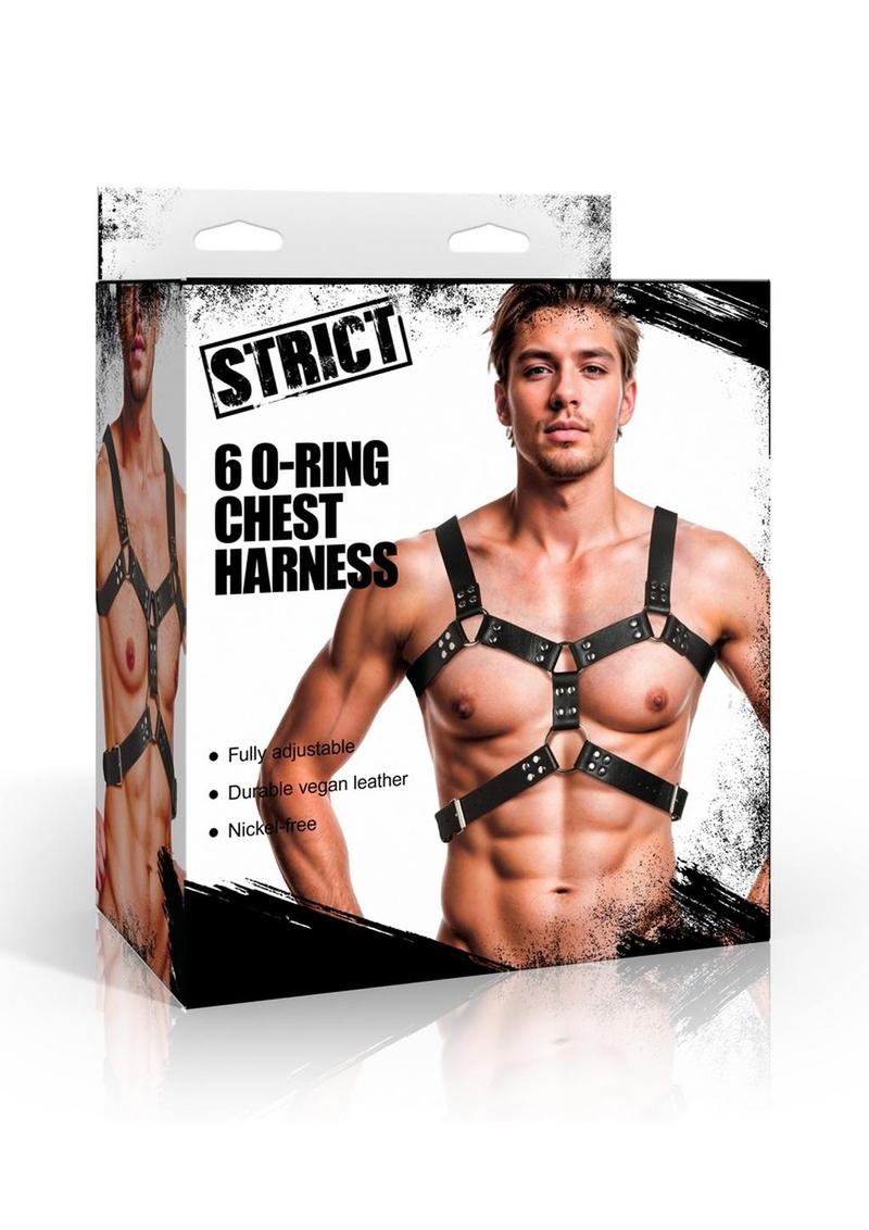 Strict 6 O-Ring Chest Harness Fully Adjustable Vegan Leather