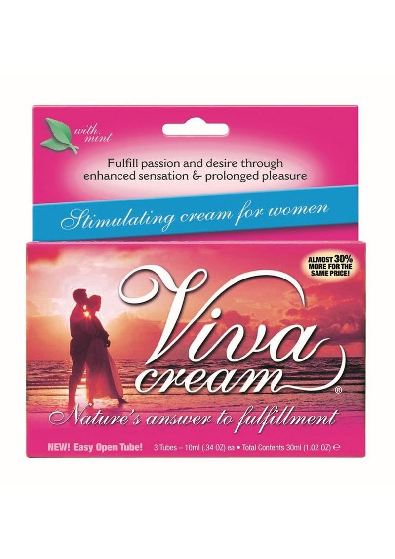 Swiss Navy Viva Cream for Women 3 Tubes Mint-Flavored