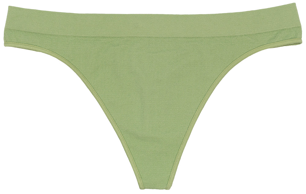 Seamless Ribbed Tag Free Thong