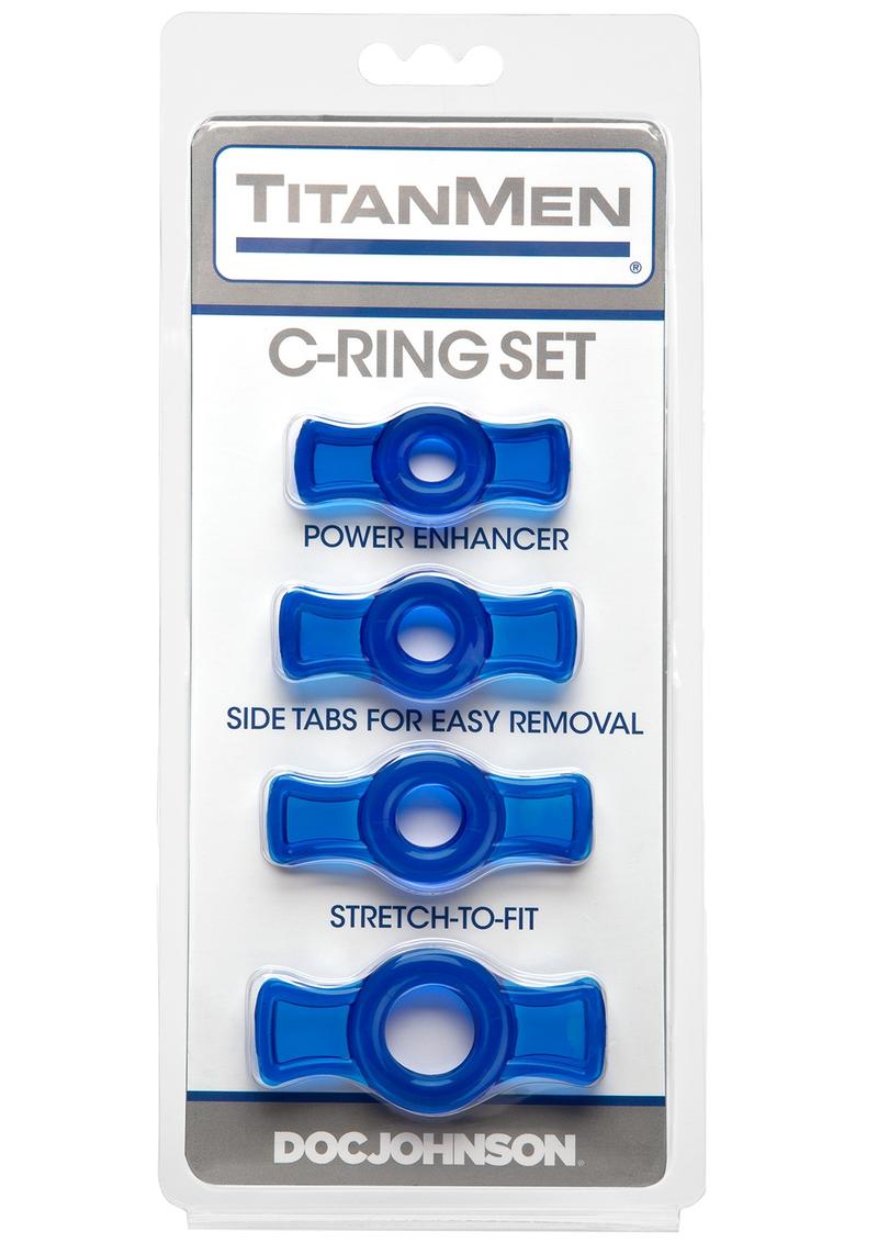 TitanMen C Ring Set Stretch-to-Fit Power Enhancers By Doc Johnson