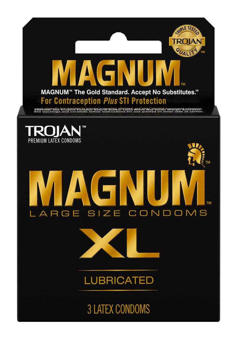 Trojan Magnum XL Lubricated Latex Condoms - 3 Pack