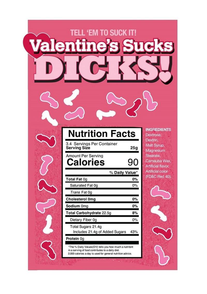 Valentines Sucks Dicks 3oz Bag Assorted Colors
