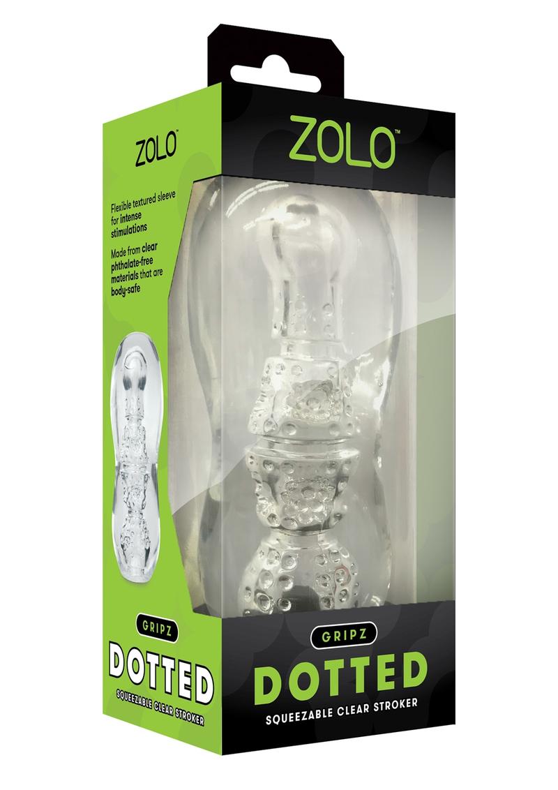 Zolo Gripz Dotted Squeezable Clear Stroker