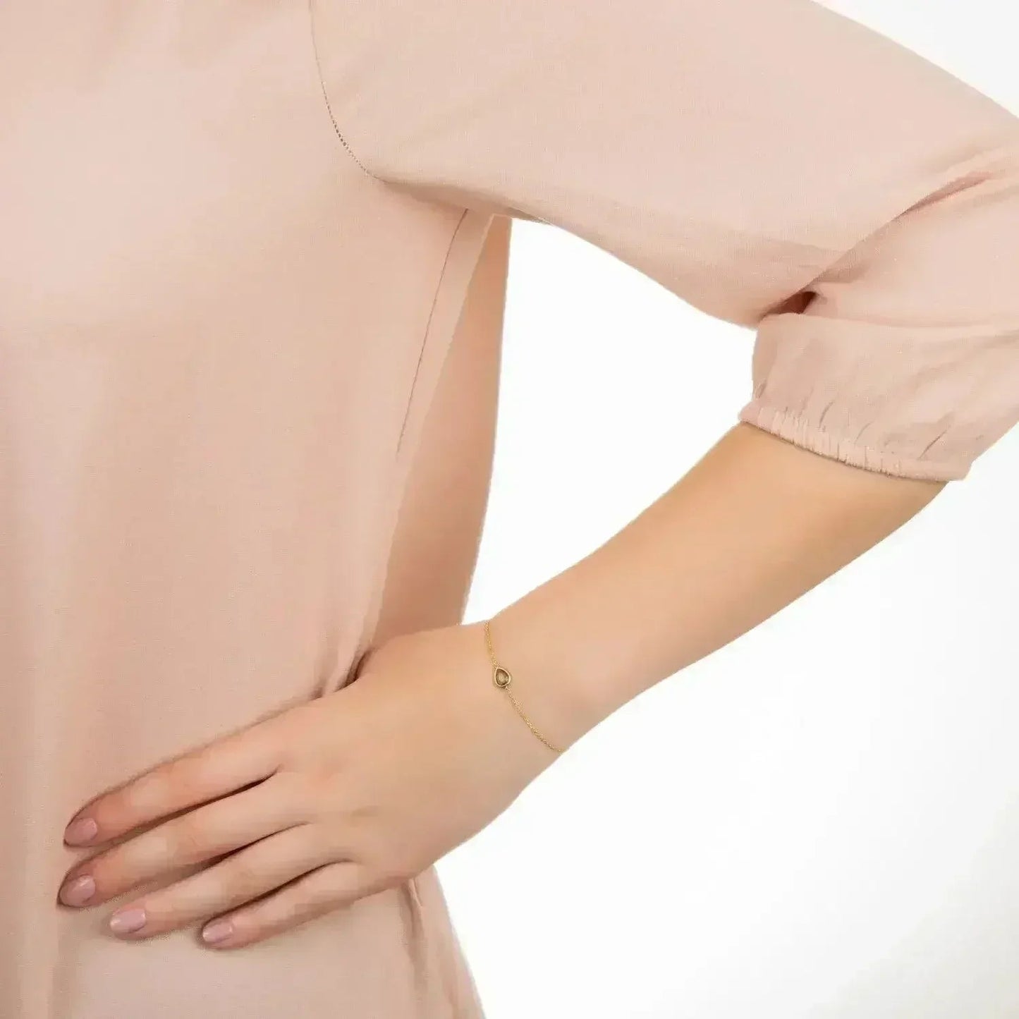 Pisa Mini Teardrop Gold Citrine Bracelet November Birthstone - Femstylo