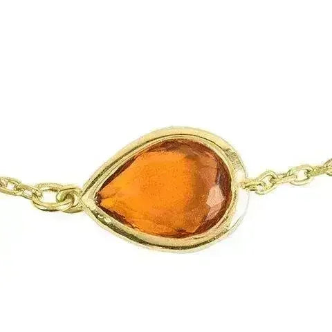 Pisa Mini Teardrop Gold Citrine Bracelet November Birthstone - Femstylo