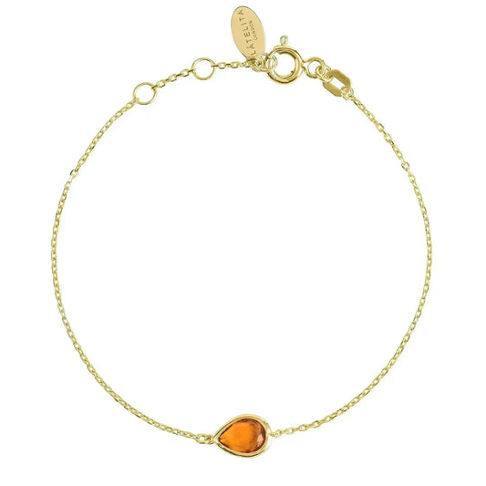 Pisa Mini Teardrop Gold Citrine Bracelet November Birthstone - Femstylo
