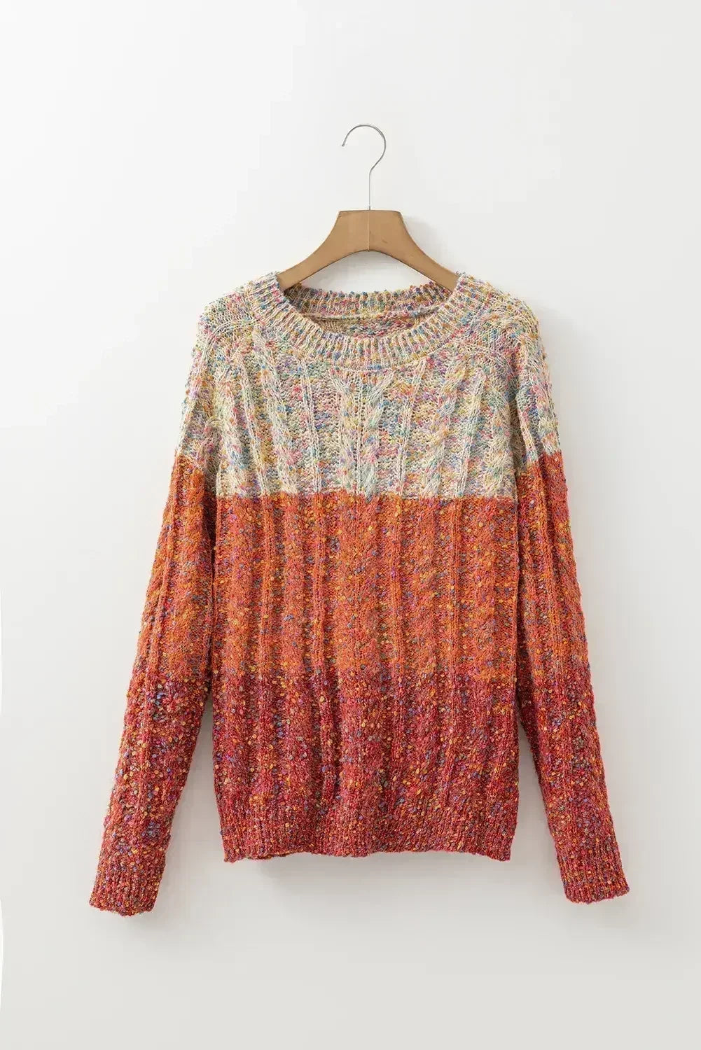 Multicolor Colorblock Confetti Knit Sweater
