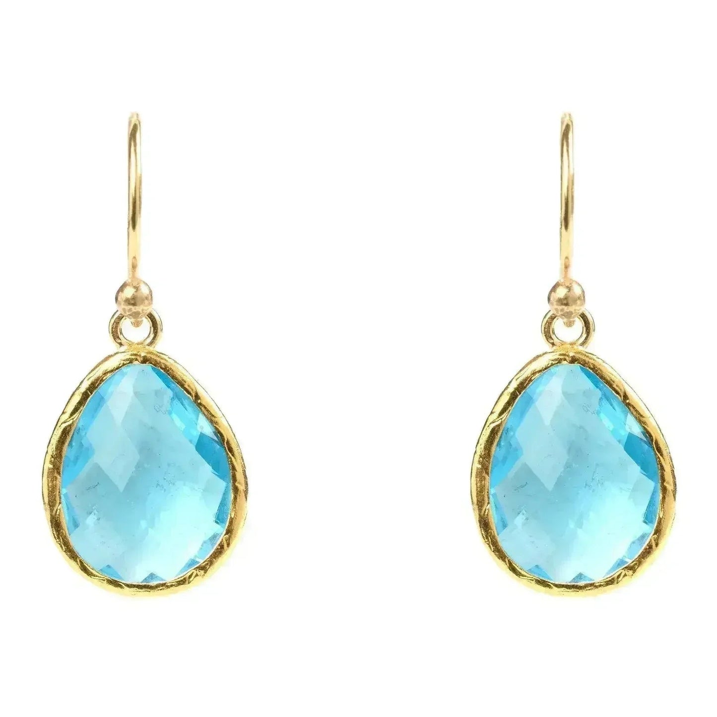 Petite Blue Topaz Drop Earrings | Hydro Gold Everyday Elegance - Femstylo