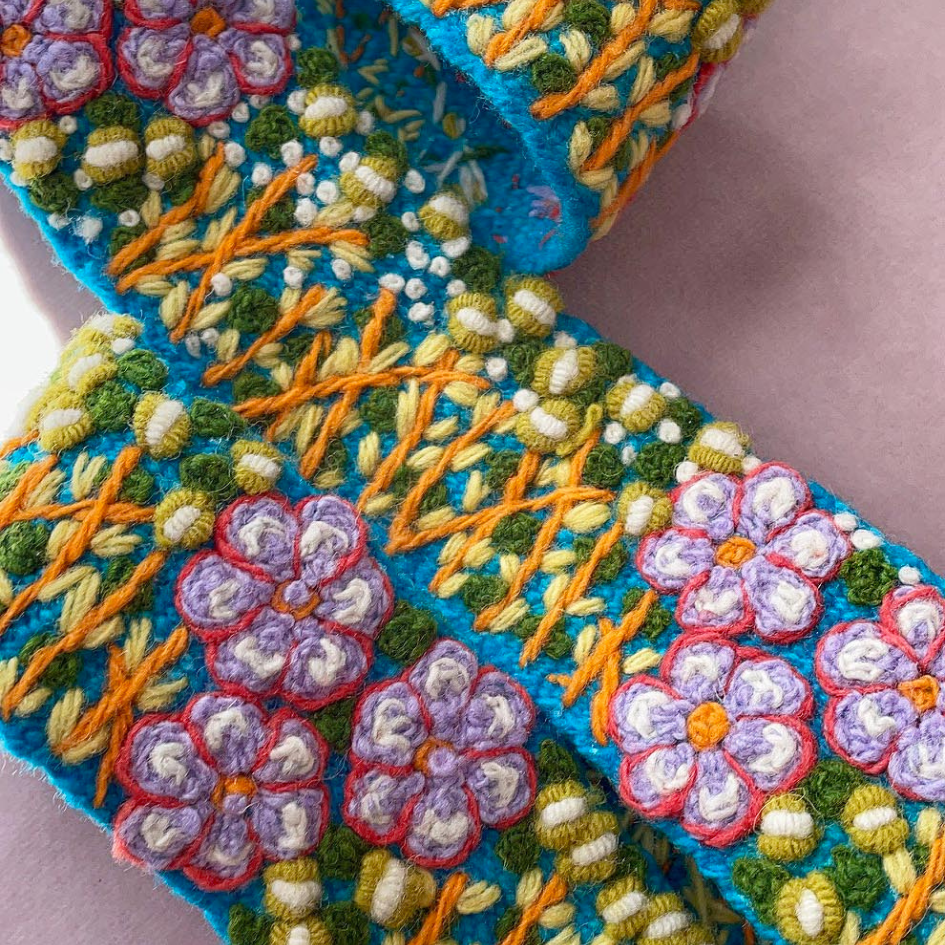 Windswept Embroidered Wool Belt