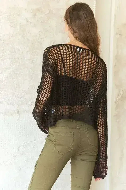 ADORA Crochet Long Sleeve Knit Top – Femstylo